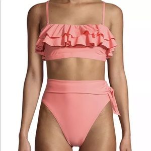 Time And Tru Women’s Coral Ruffle 2 Piece Bikini